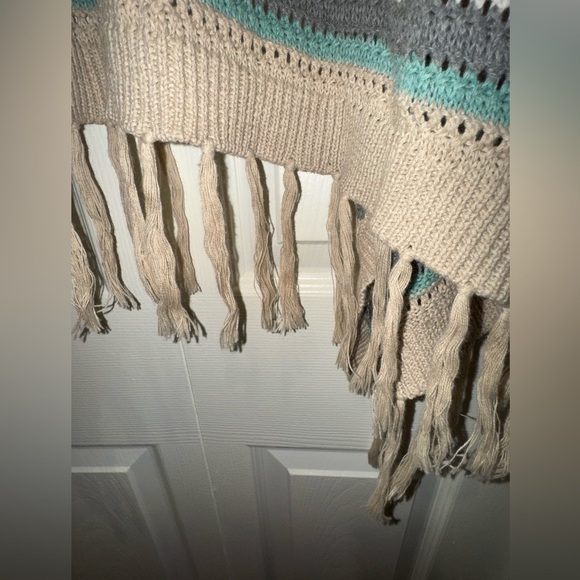 Bethany Mota Striped Tan w Green/pink stripe Women's cardigan. Size Small. VGUC - Picture 3 of 10